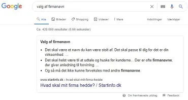 Eksempel på fremhævede uddrag eller featured snippet Eksempel på fremhævede uddrag eller featured snippet